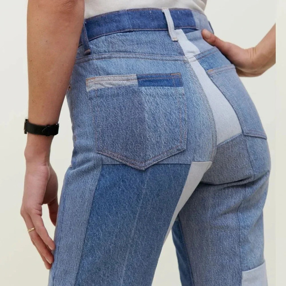 Reformation Women's‎ Skinny Patch Torres Distressed High Waist Jeans size 23 - Picture 3 of 8